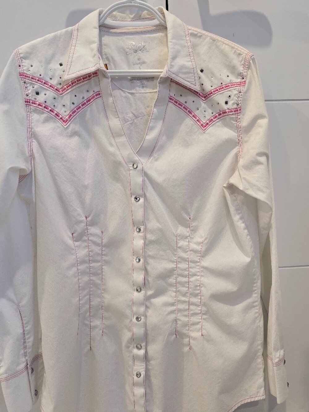 Rock 47 by Wrangler Western Shirt with Rhinestone snaps, Women's L